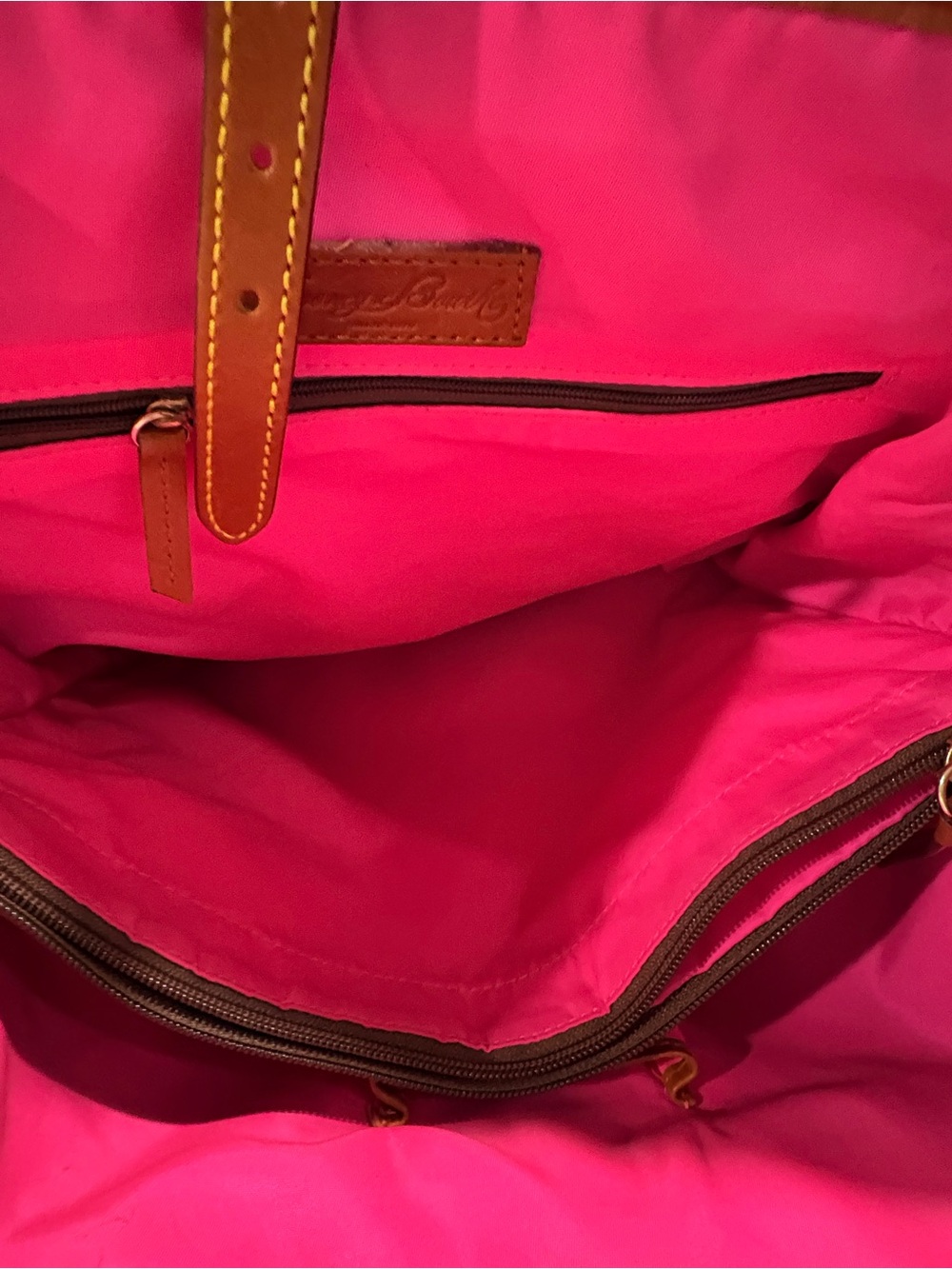 Dooney & Bourke Black Tote with Brown Leather Trim - Picture 6 of 9